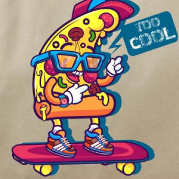 Pizza slice with skateboard