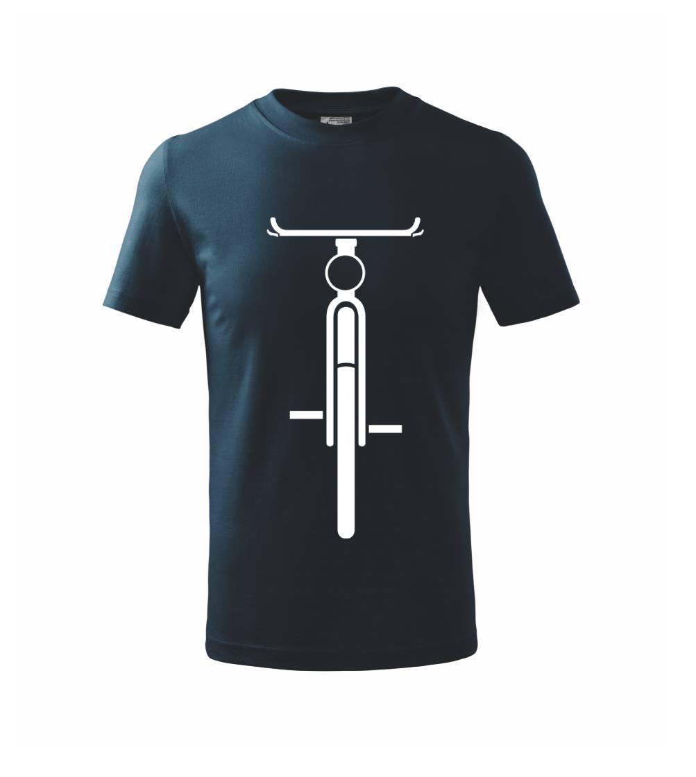 Tričko ako darček pre cyklistu - Bicykel spredu - obrys - Tričko detské bavlnené
