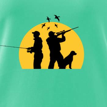 Lovec pri západe slnka