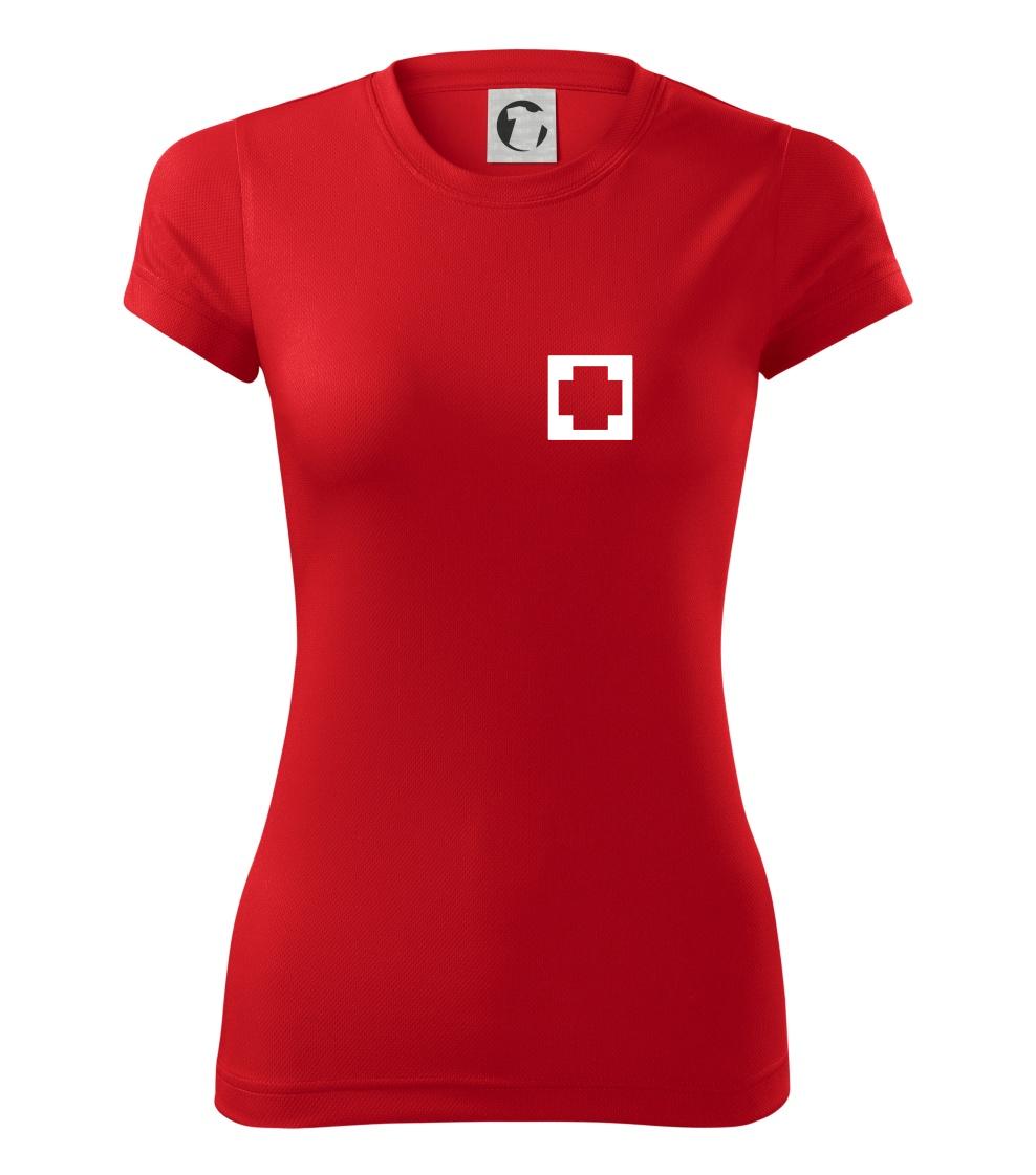 Tričká a mikiny pre záchranárov a lekárov - Kvalitné oblečenie pre zdravotníkov - Hranatý kríž - Rescue - Dámske Fantasy športové (dresovina)