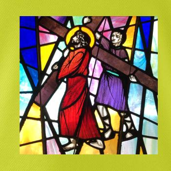 Vitráž - Ježiš a kríž Vitráž - Ježiš a kríž
