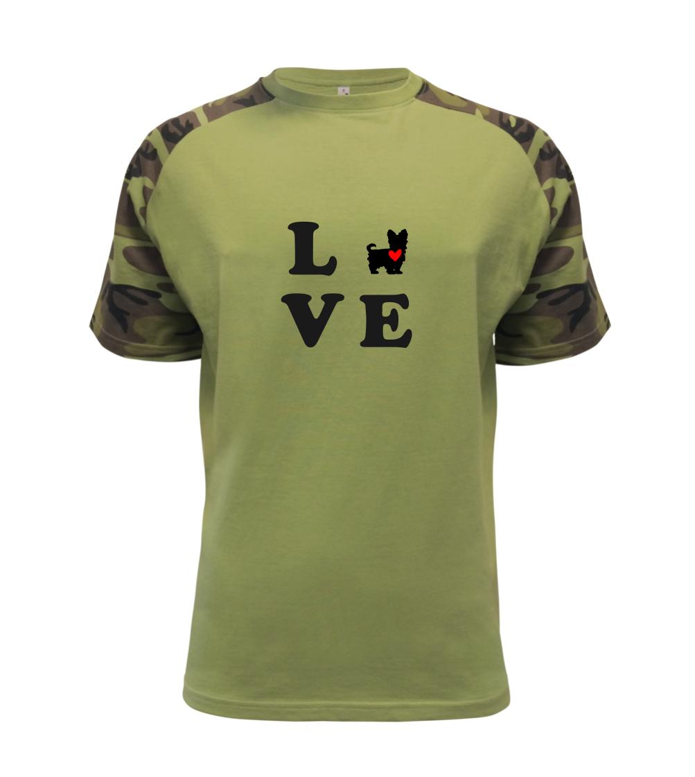 Yorkshirsky terier na tričku - Yorkshire terier love - Raglan Military