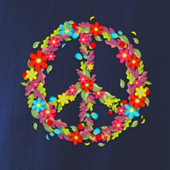 Peace symbol červené kvety