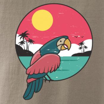 Papagáj v kruhu pri mori