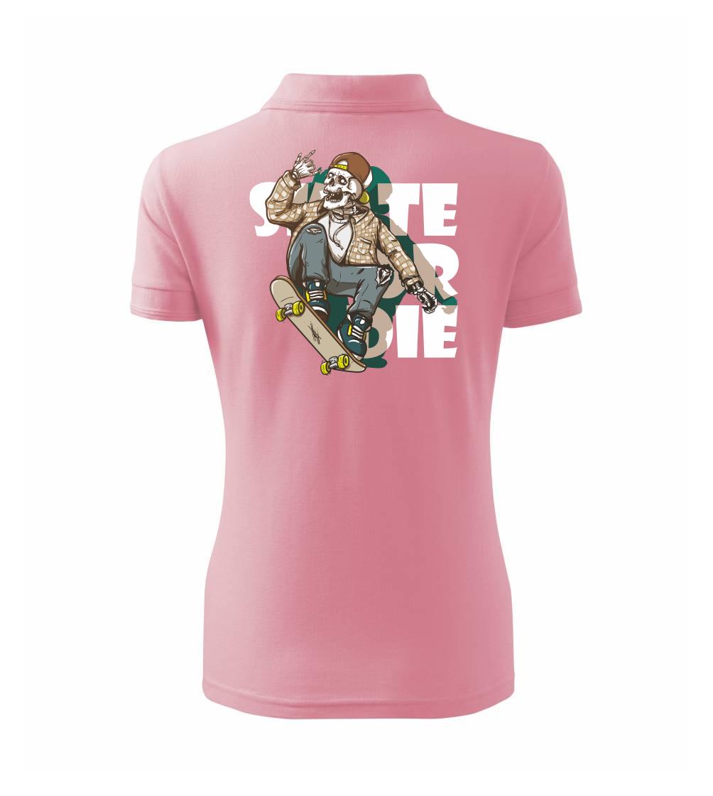 Skull riding skateboard