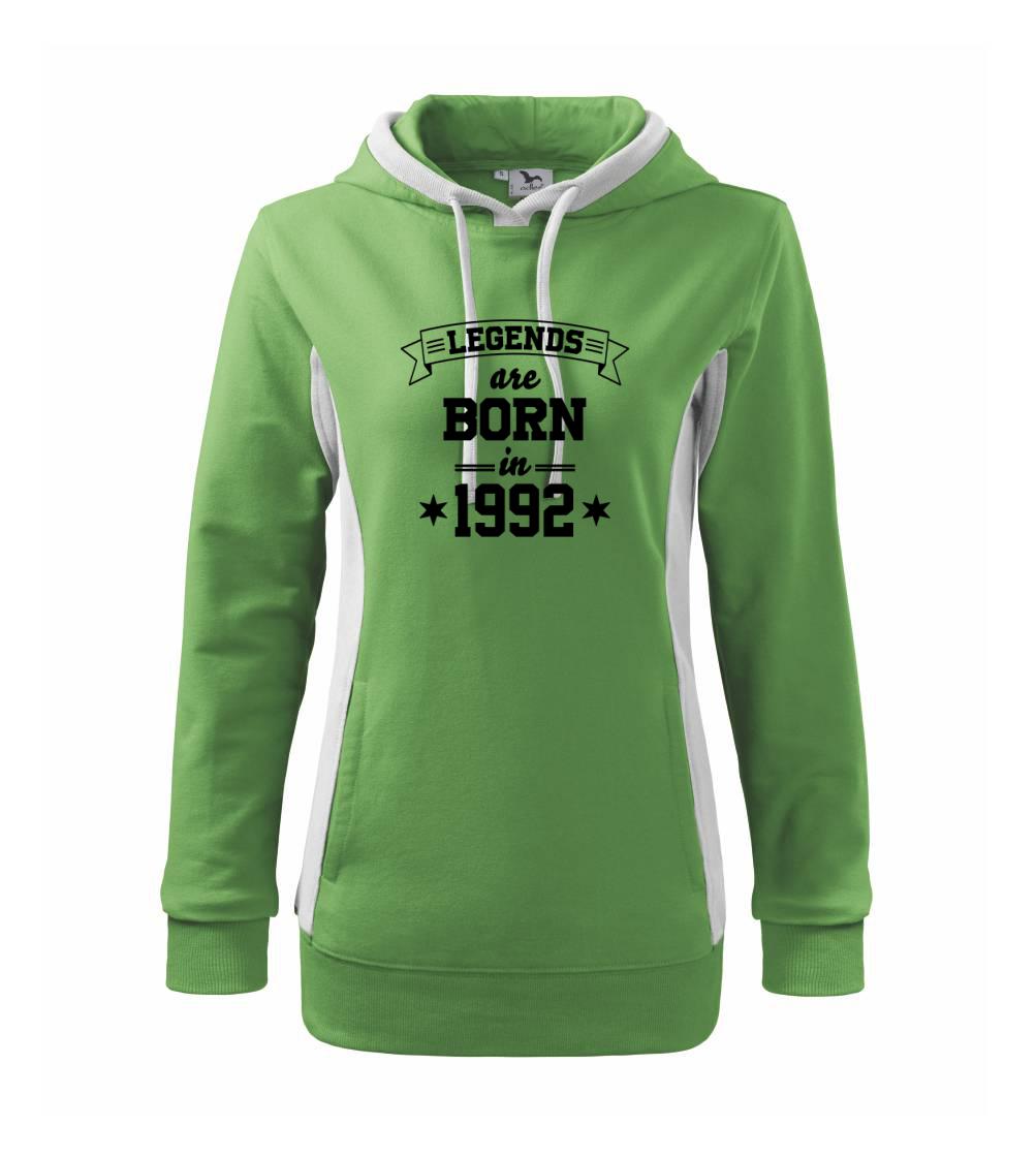 Trička s ročníkom 1992 - Legends are born in 1992 - Mikina dámska Kangaroo s kapucňou