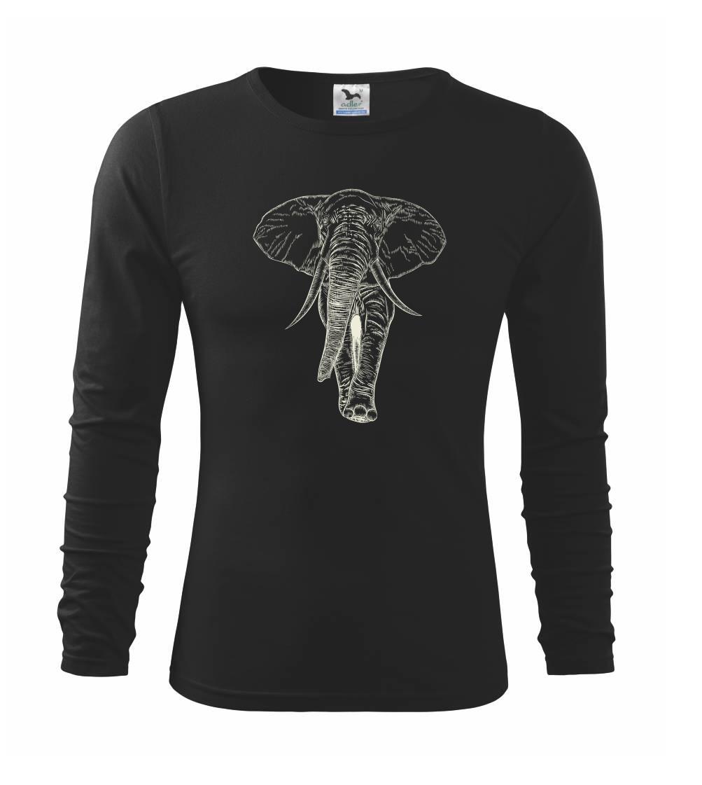 Tričká so zvieratami - Slon vo farbe slonovej kosti - Tričko detské Long Sleeve