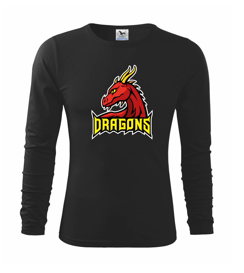 Tričká pre športovcov - Dragons - logo týmu červené (Hana-creative) - Tričko detské Long Sleeve