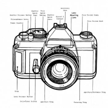Nákres starý fotoaparát Nákres starý fotoaparát
