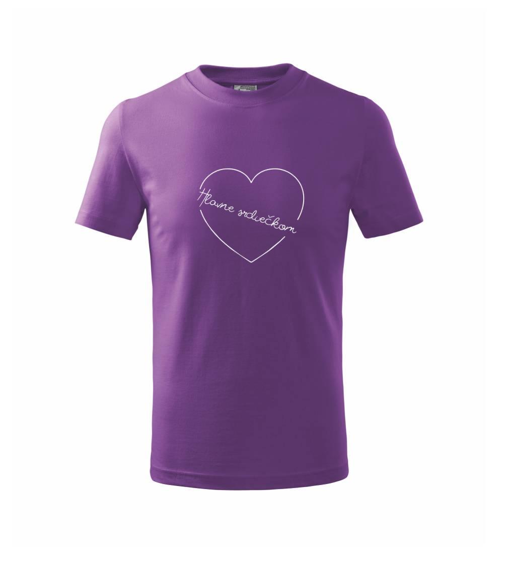 Ostatné nápisy - Hlavne srdiečkom - Tričko detské bavlnené