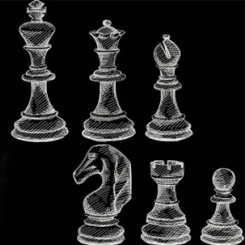 Šachové figúrky kreslené