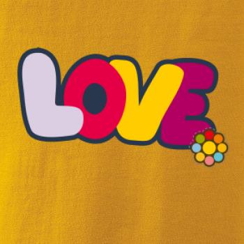 Love nápis s kvetinou Love nápis s kvetinou