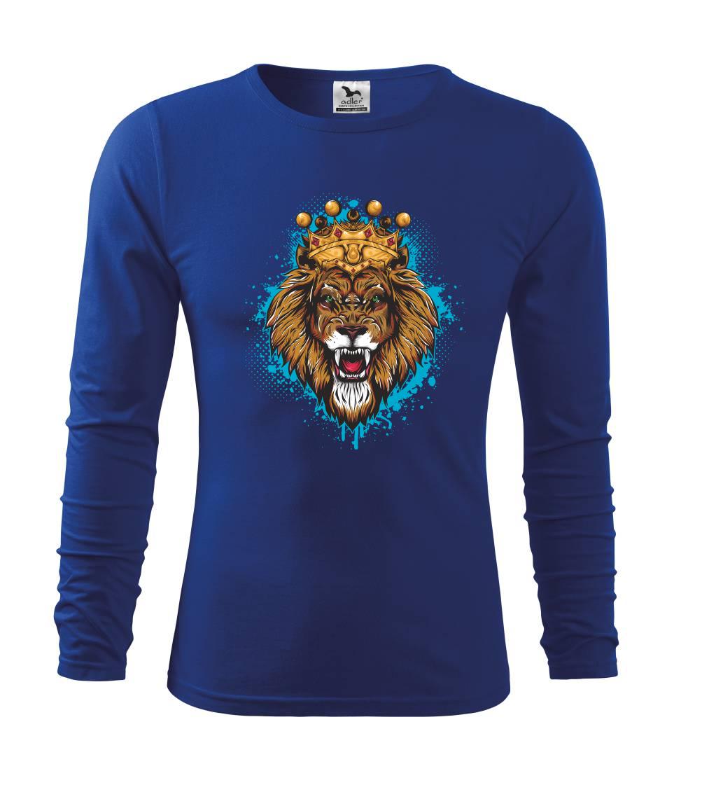 Tričká s levom - Lev kreslený s korunou - Tričko detské Long Sleeve