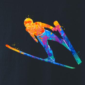 Skokan na lyžiach splash Skokan na lyžiach splash