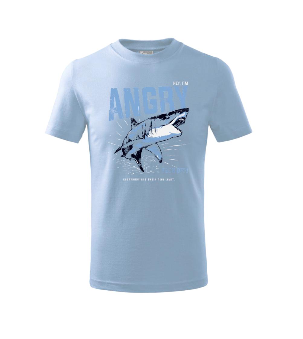 Tričká s potlačou ryby - Shark angry - Tričko detské bavlnené