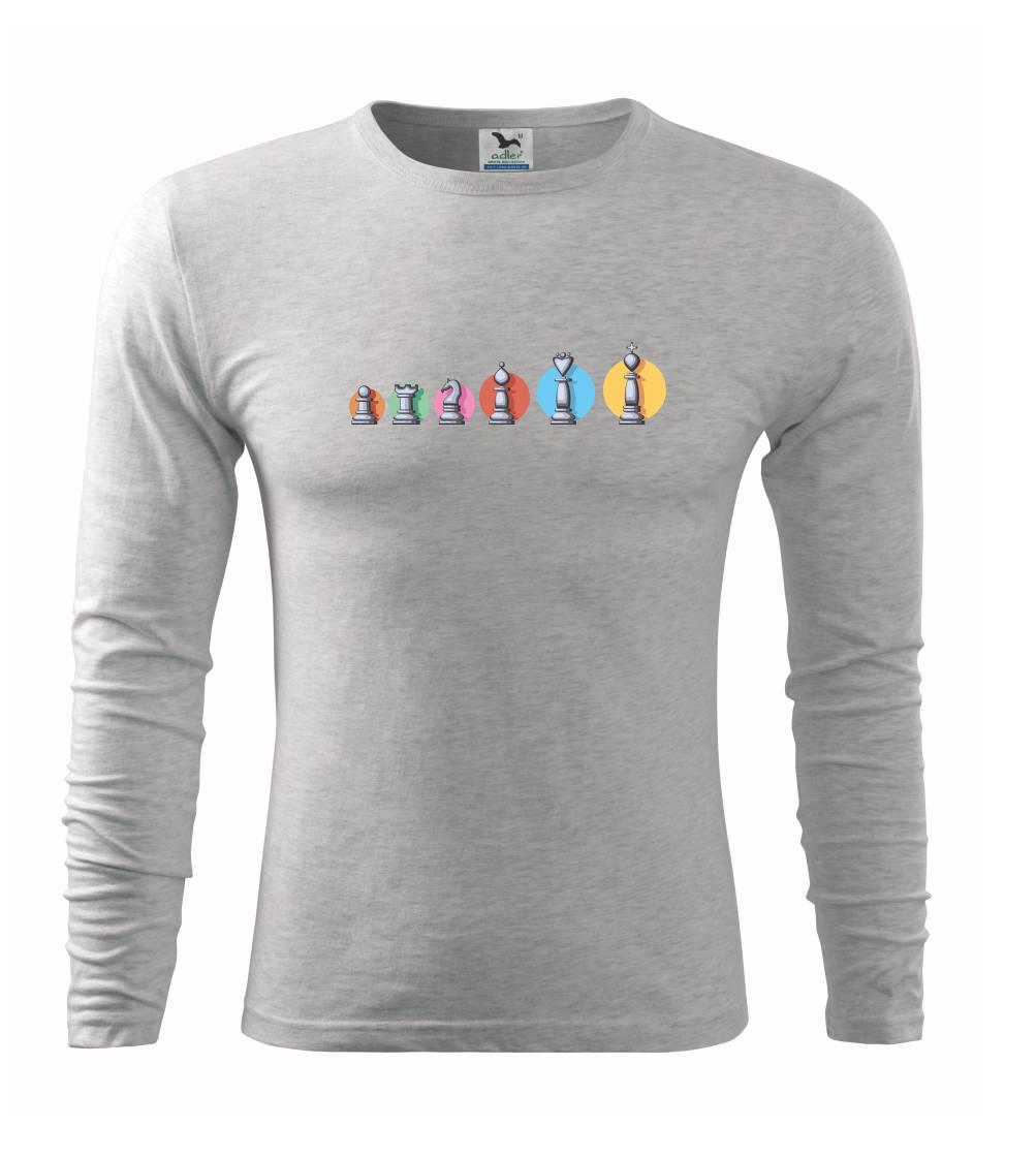 Tričká a mikiny so spoločenskými hrami  - Šach v rade farebné - Tričko s dlhým rukávom FIT-T long sleeve