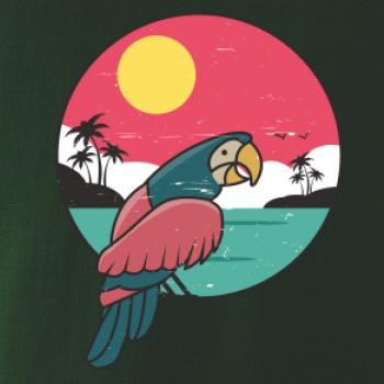 Papagáj v kruhu pri mori