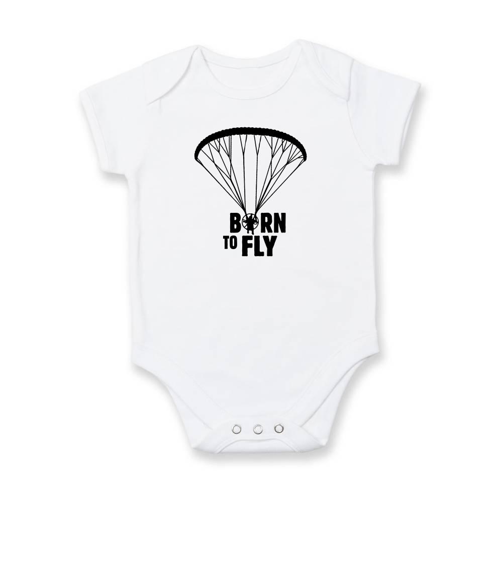 Tričká s motívom paraglidingu - Born to fly paramotor - Body dojčenské s krátkym rukávom