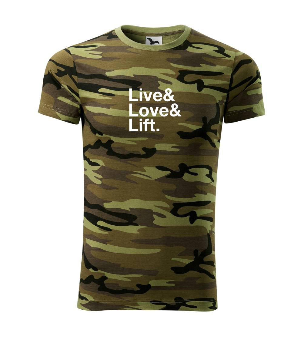 Posilňovani - Live, love, lift - Army CAMOUFLAGE