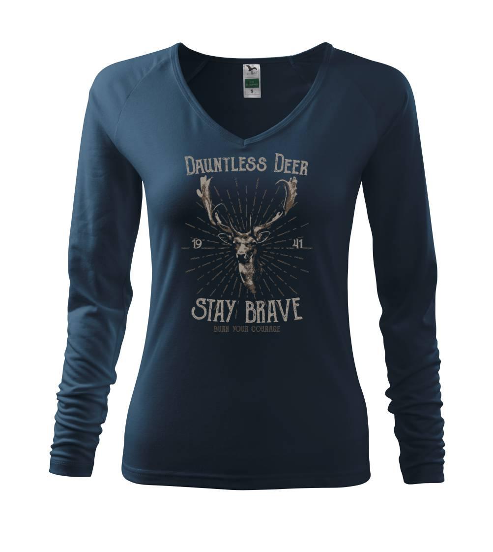 Tričká so zvieratami - Deer staybrave - Tričko dámske Elegance