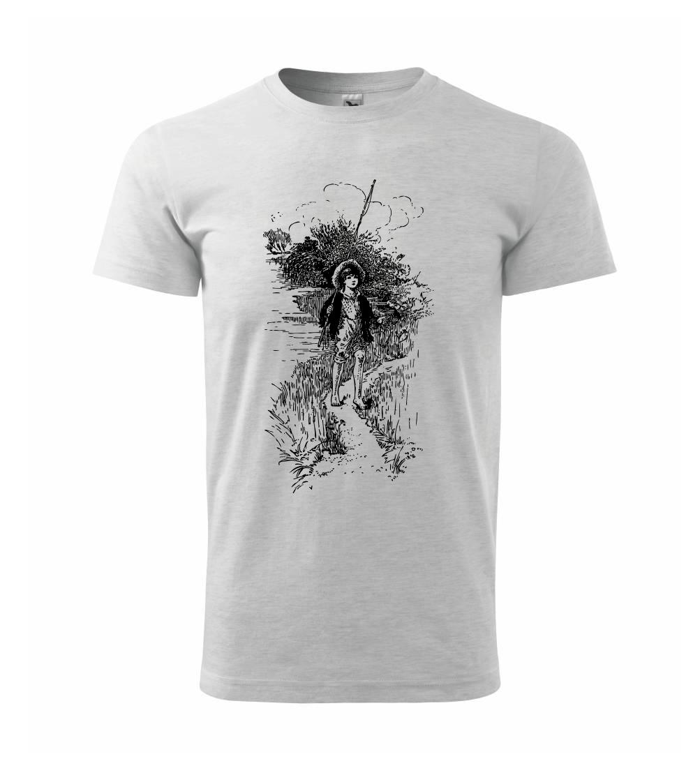 Kreslený chlapec s prútom Kreslený chlapec s prútom