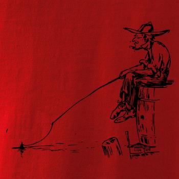 Kreslený rybár na pni Kreslený rybár na pni