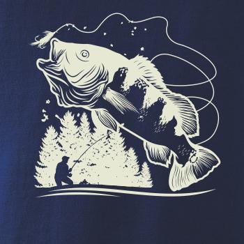 Rybár na brehu rybníka muškári