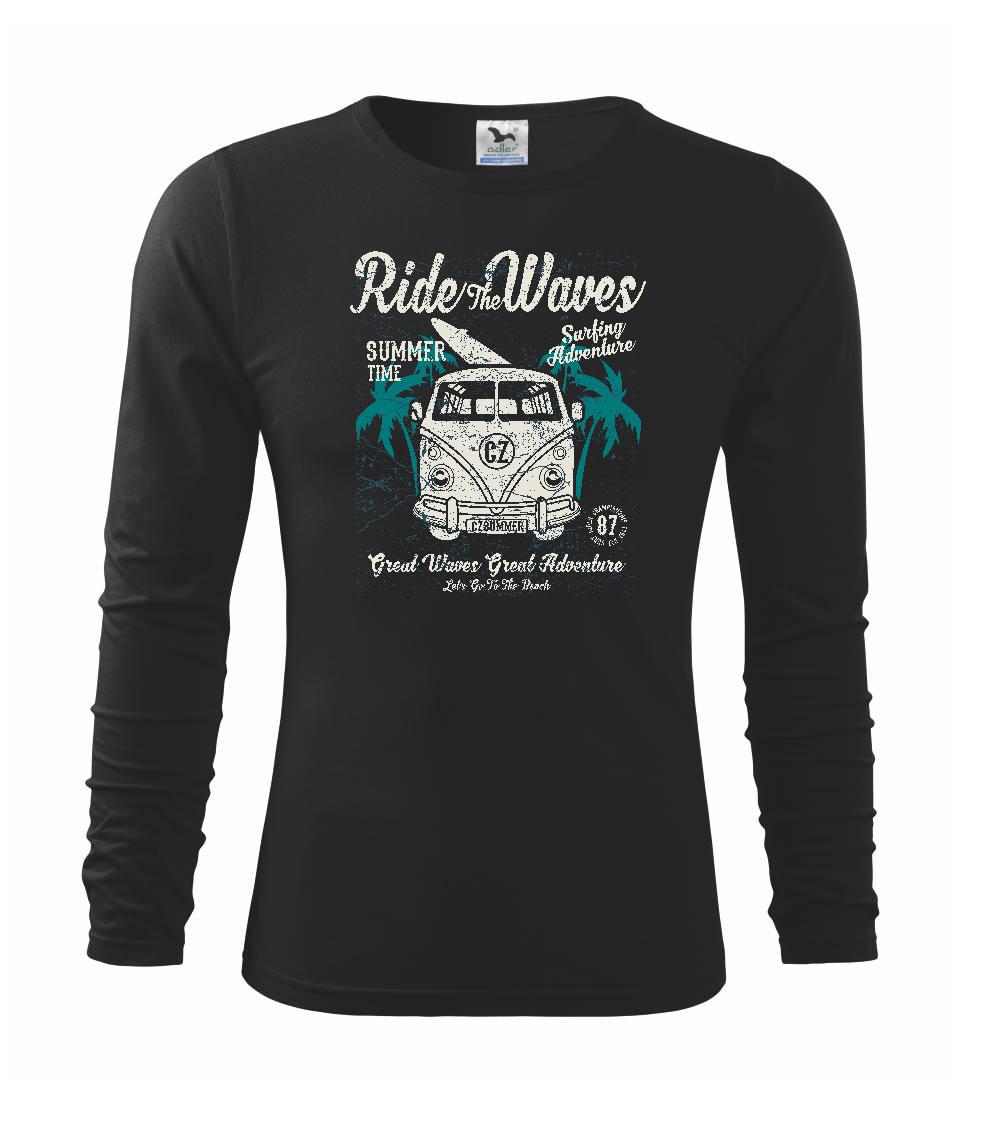 Surferske tričká - Ride The Waves - Tričko detské Long Sleeve