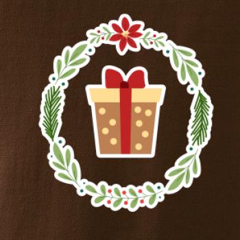 Vianočný veniec s darčekom