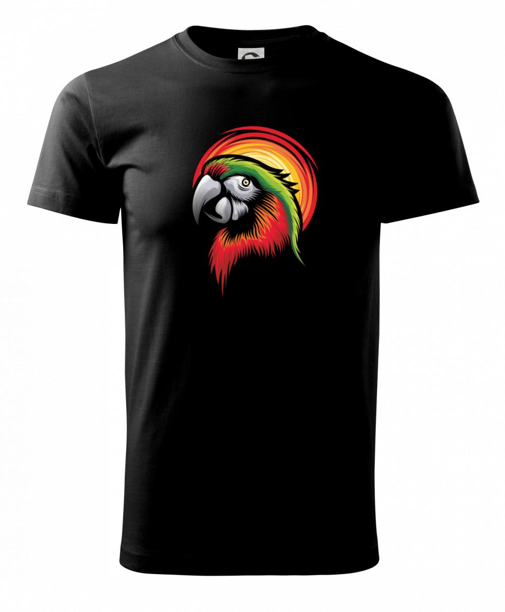 Tričko s motívmi vtákov - Hlava papouška logo - Tričko extra veľké  (5-8XL)