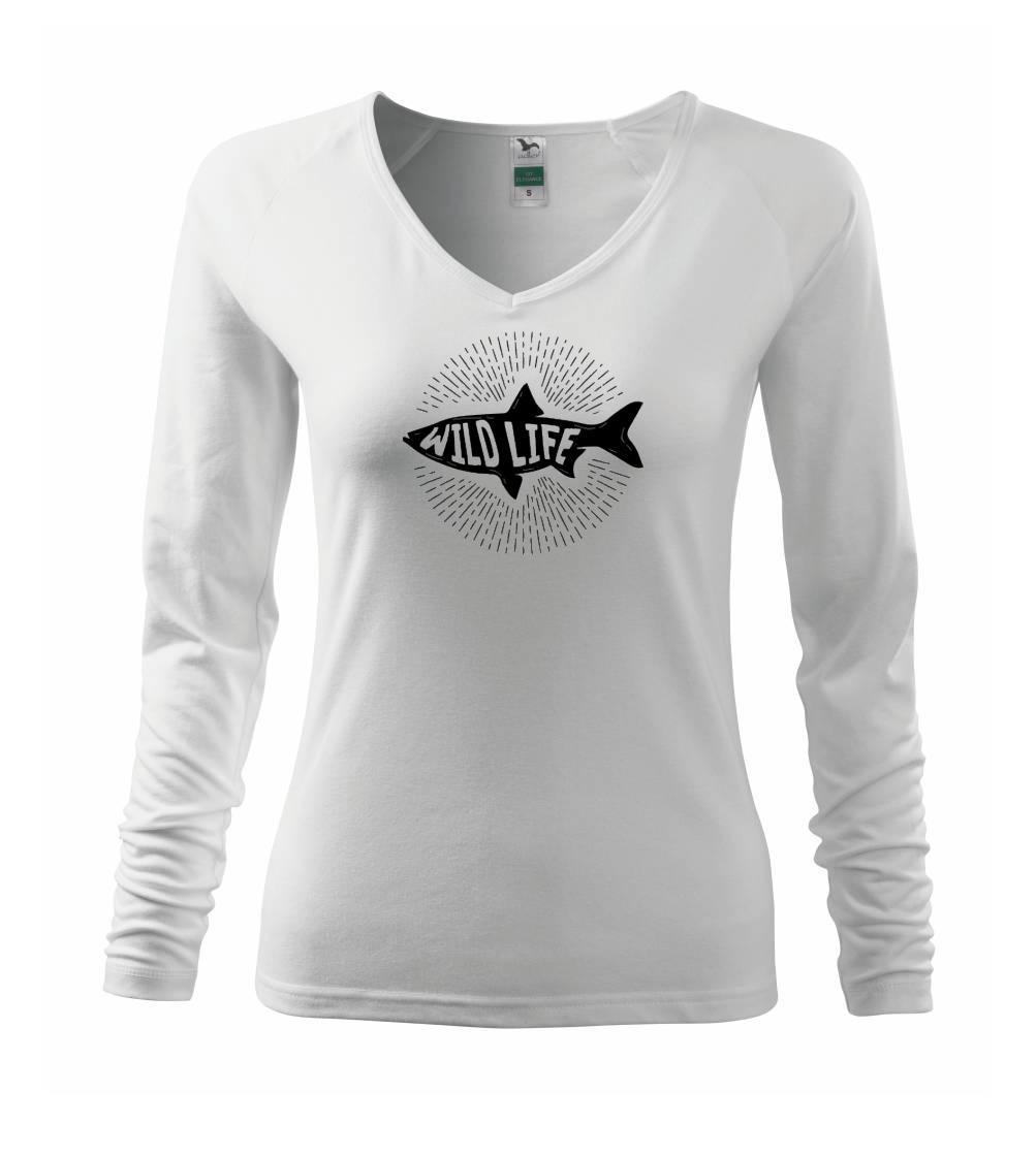 Tričká pre rybárov s potlačou - Wild life ryba - Tričko dámske Elegance