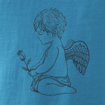 Anjel kresleny s ruží