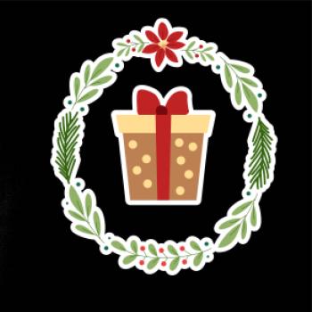 Vianočný veniec s darčekom