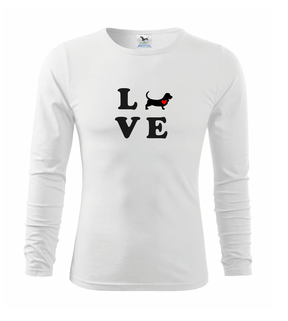 Baset na tričku - Baset love - Tričko detské Long Sleeve