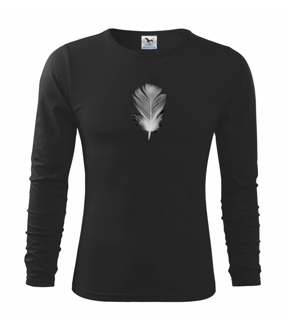 Grafické tričká - Pierko biele - Tričko detské Long Sleeve