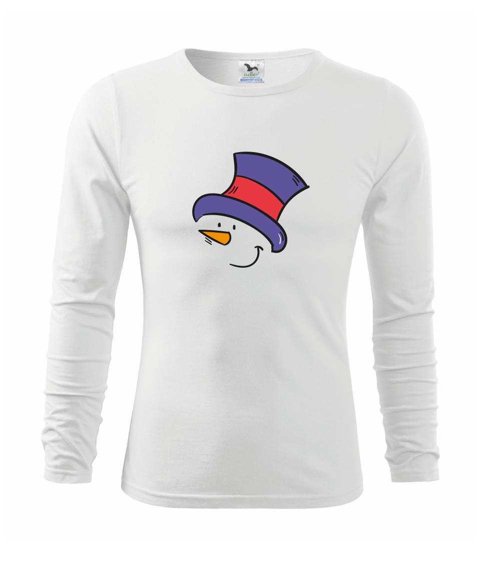 Lyže a Snowboard - Tvár snehuliaka - Tričko detské Long Sleeve