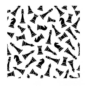 Šachové figúrky vo štvorci