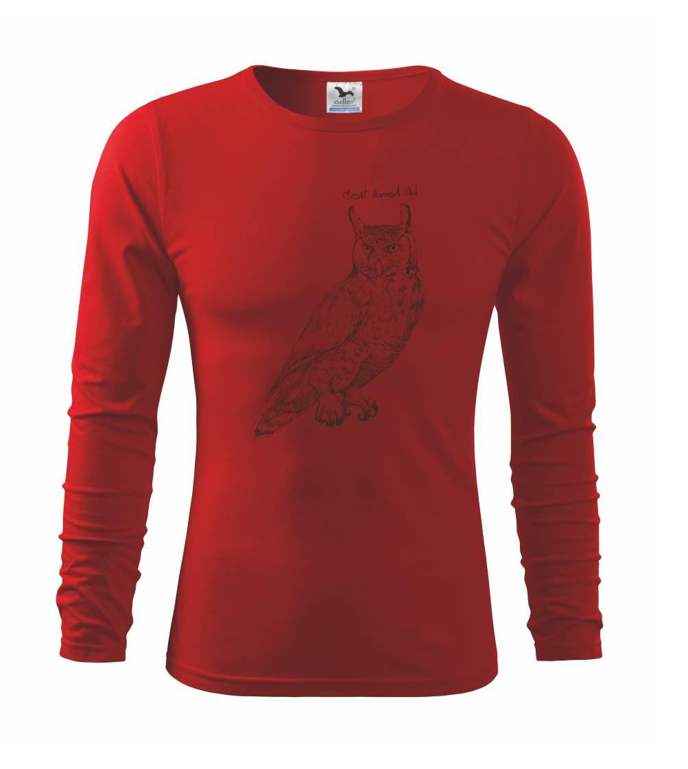 Tričká so zvieratami - Výr bielobradý great horned owl - Tričko detské Long Sleeve