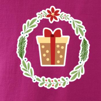 Vianočný veniec s darčekom