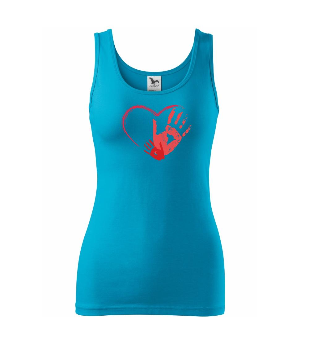 Rodinné tričká - Ručičky v srdci - Dámske tielko