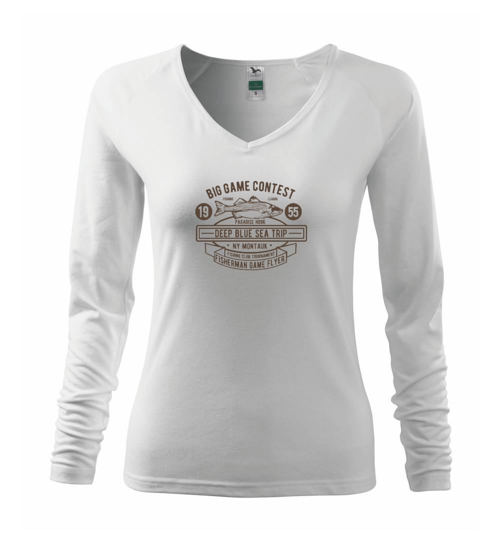 Tričká pre rybárov s potlačou - Big Game Contest Fishing - Tričko dámske Elegance