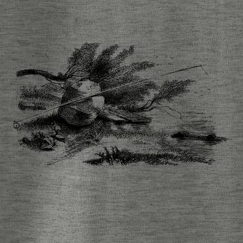 Kreslený prút opretý o kameň