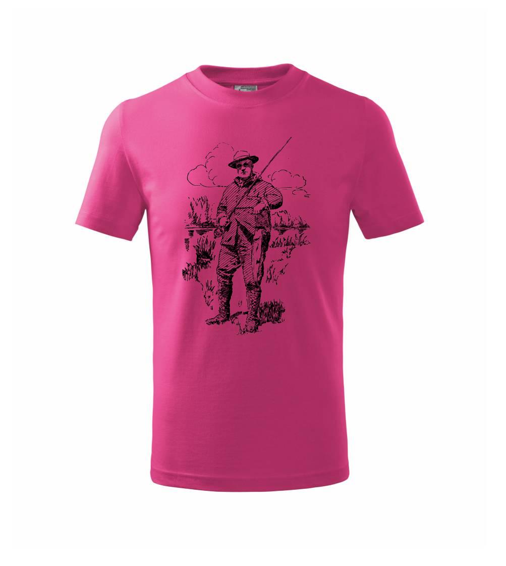 Kreslený rybár s úlovkom