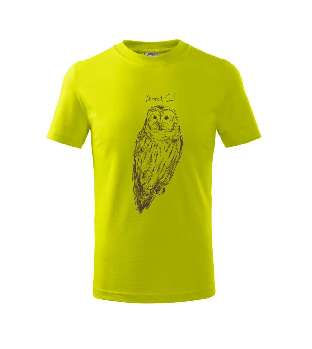 Tričká so zvieratami - Sova pásikavá  Barred owl - Tričko detské bavlnené