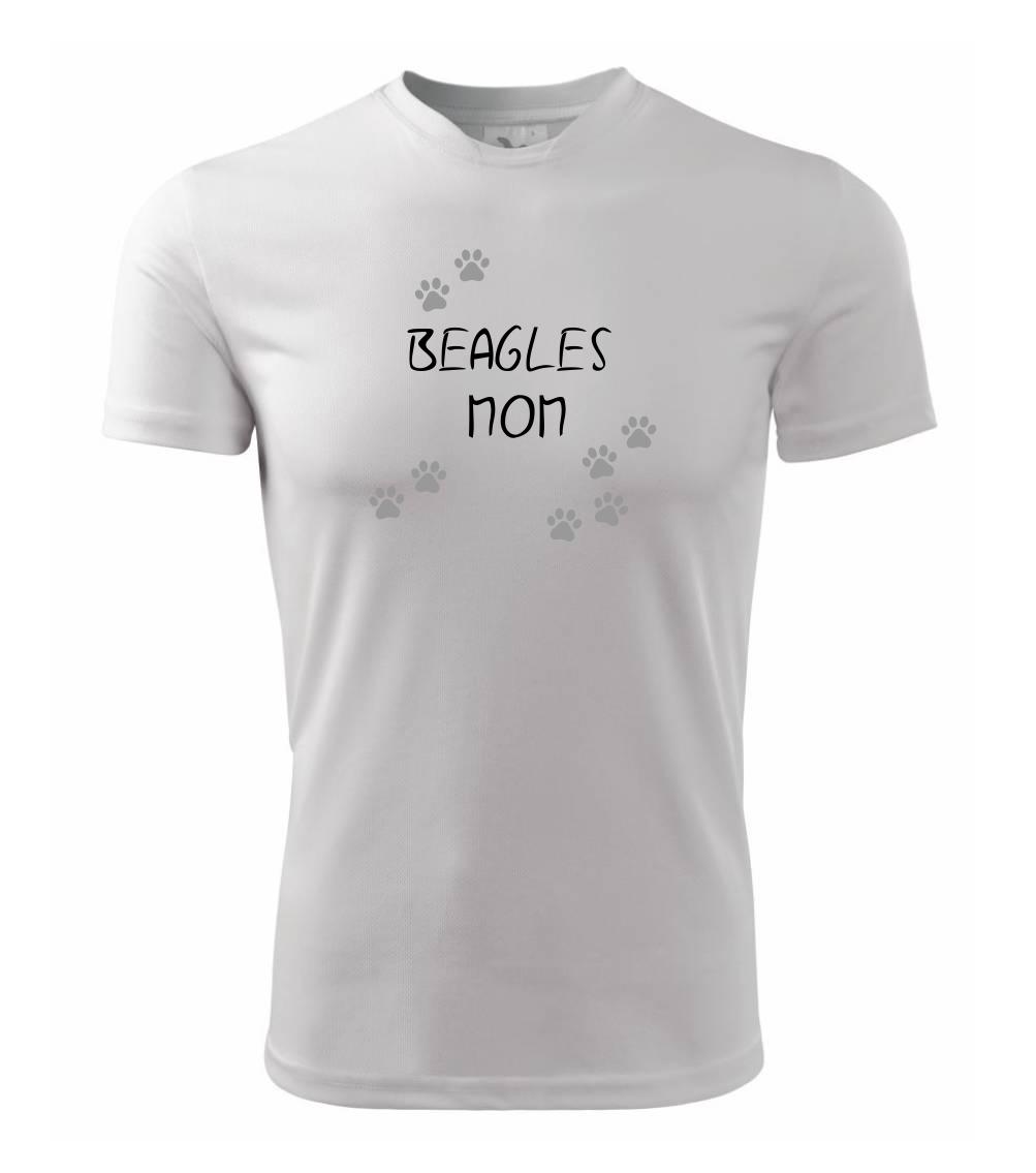Bígl na tričku - Beagles mom (Bígl) (Reflexné labky) - Detské tričko športové