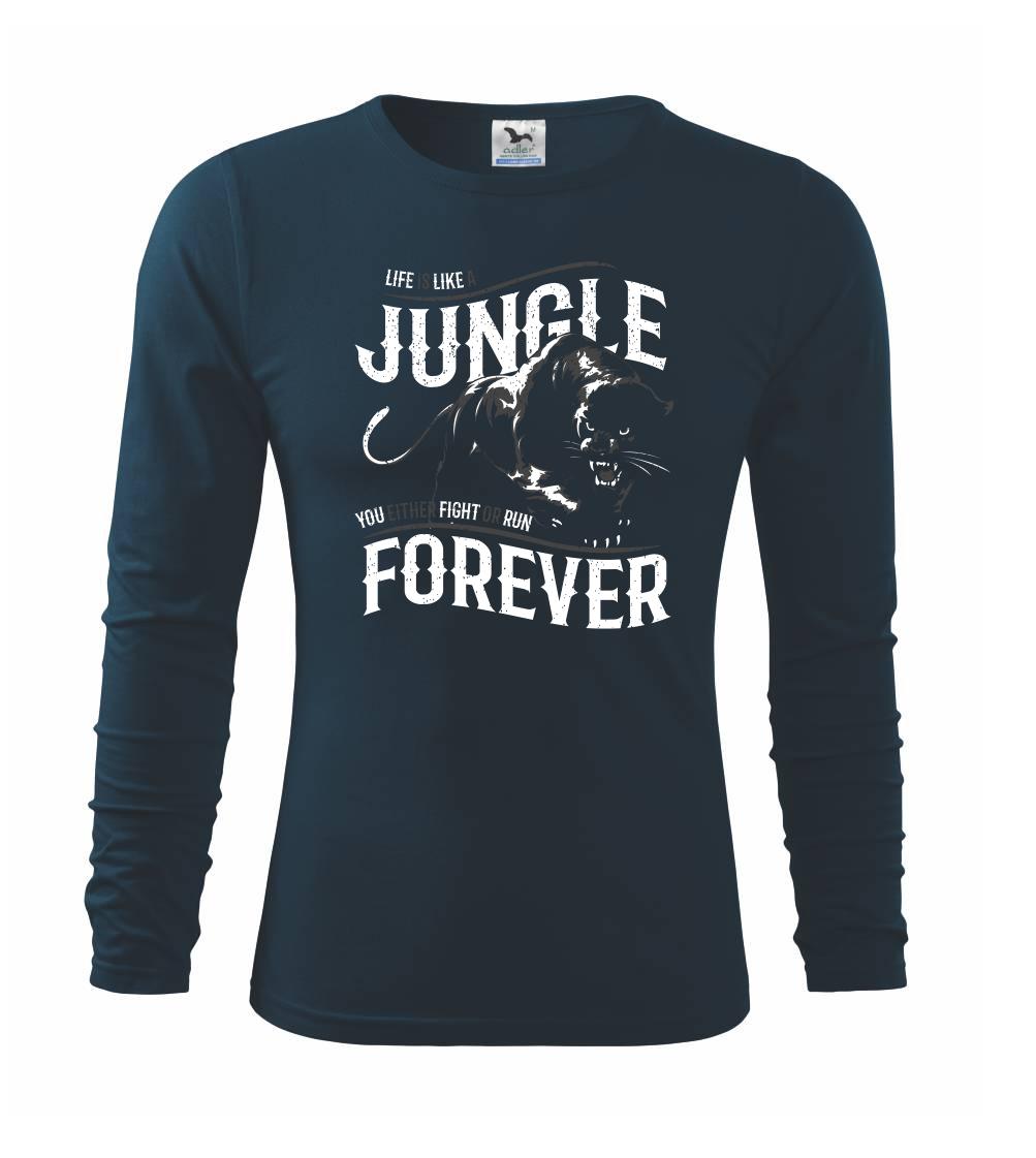 Tričká so zvieratami - Panther jungle - Tričko s dlhým rukávom FIT-T long sleeve
