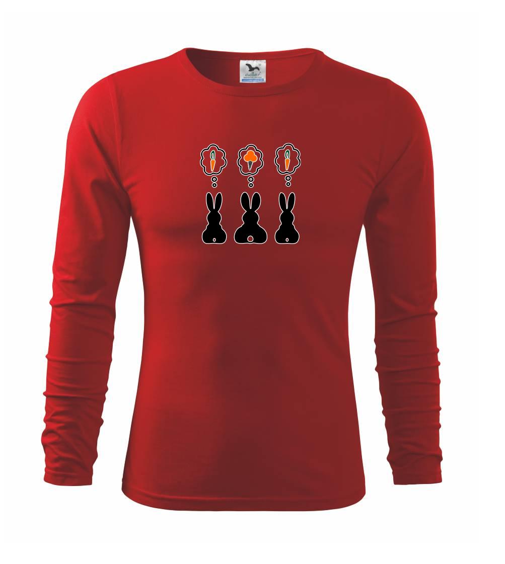 Tričká so zvieratami - Králici premýšľajú, čo by zožrali - Tričko detské Long Sleeve