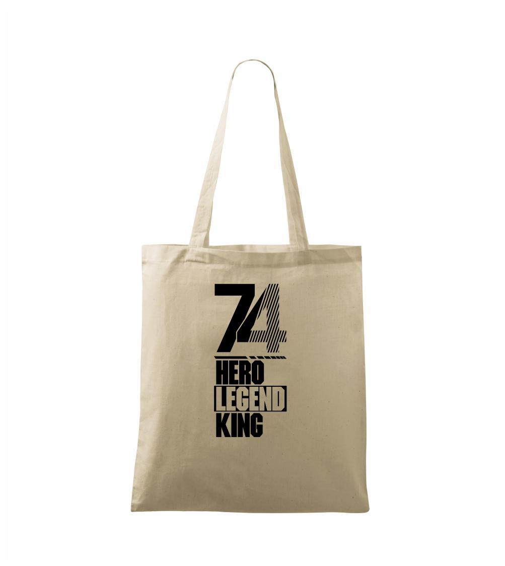 Narodeninové tričká pre hrdinov - Hero, Legend, King x Queen 1974 - Taška bavlnená