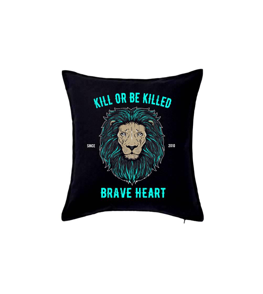 Tričká so zvieratami - Lion braveheart - Vankúš 50x50