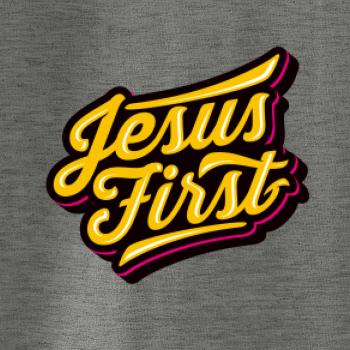 Jesus first žltý nápis